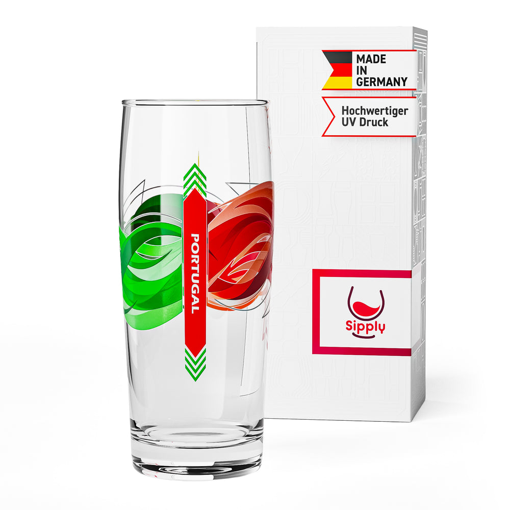 Sipply Bierglas Willibecher 0,5l mit deiner Landes-Flagge Portugal