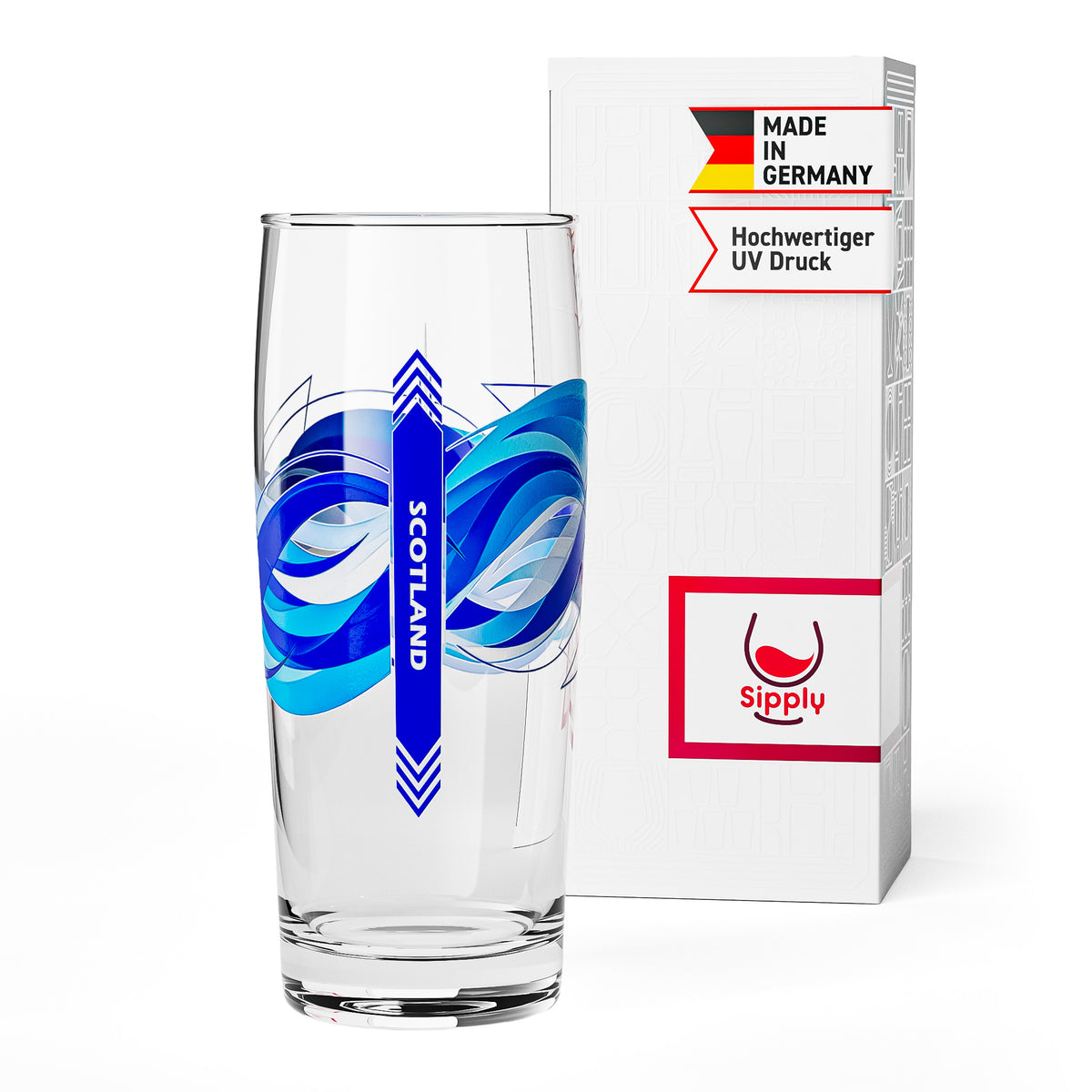 Sipply Bierglas Willibecher 0,5l mit deiner Landes-Flagge Schottland