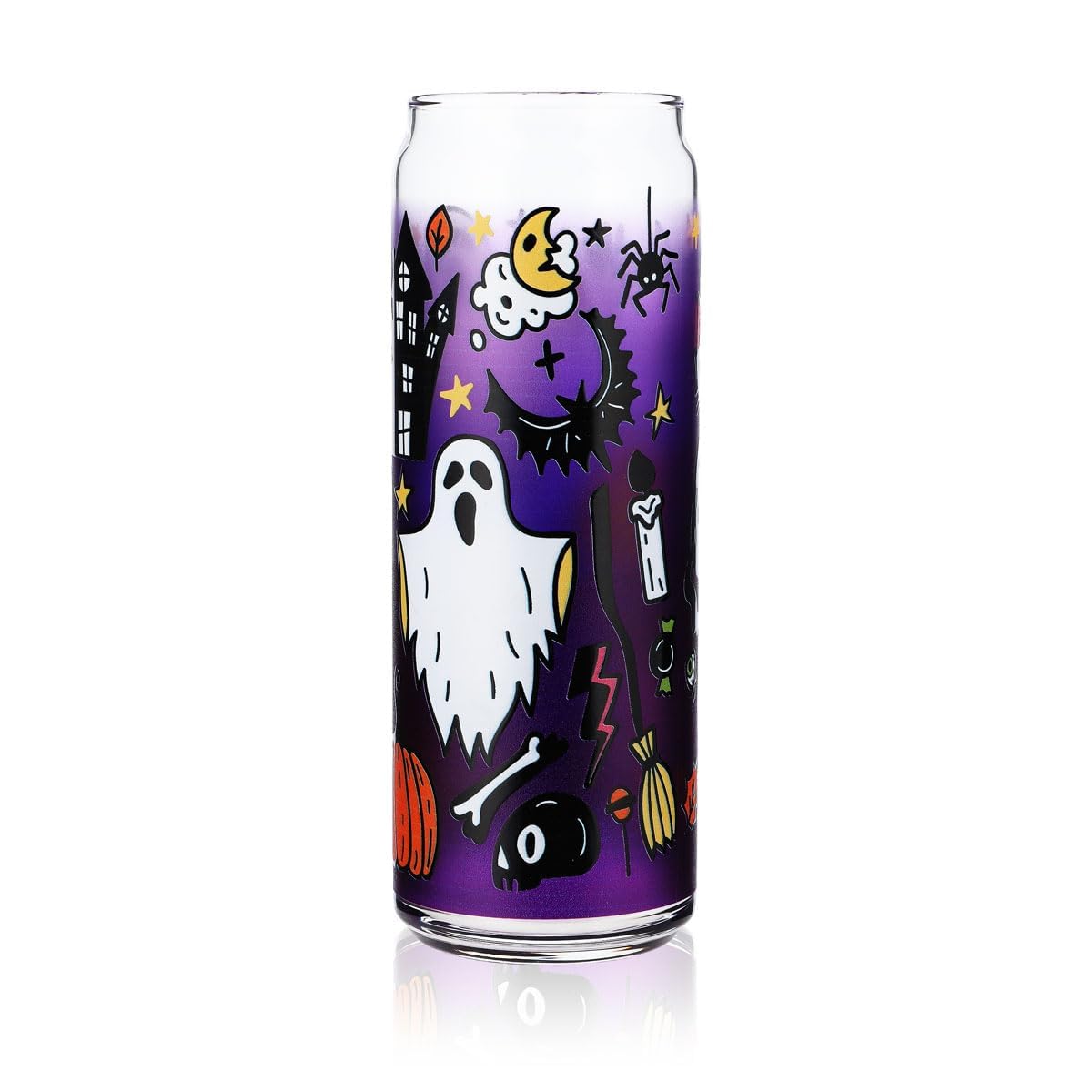 6x Sipply Trinkglas mit Halloween-Motiv Spooky als UV-Druck Can Glass 370ml – Ansicht 4