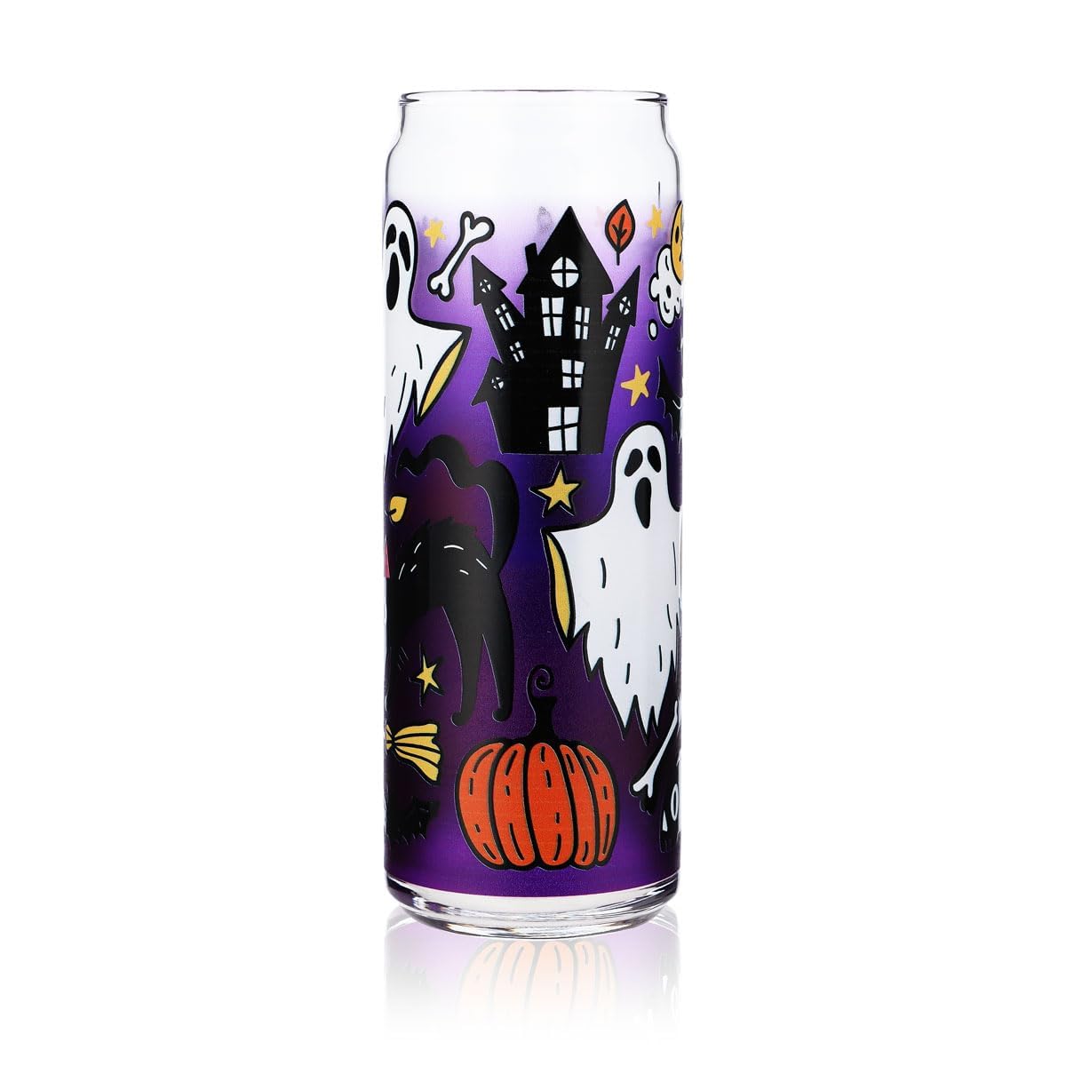 6x Sipply Trinkglas mit Halloween-Motiv Spooky als UV-Druck Can Glass 370ml – Ansicht 5