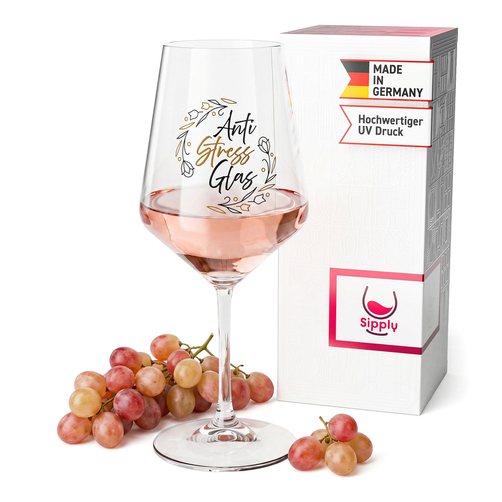 Sipply Weinglas mit Spruch Anti Stress Glas 0,5l