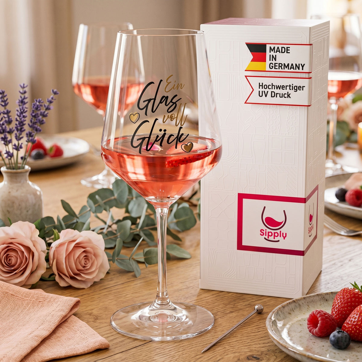 Sipply Weinglas mit Spruch Ein Glas voll Glück 0,5l – Ansicht 3