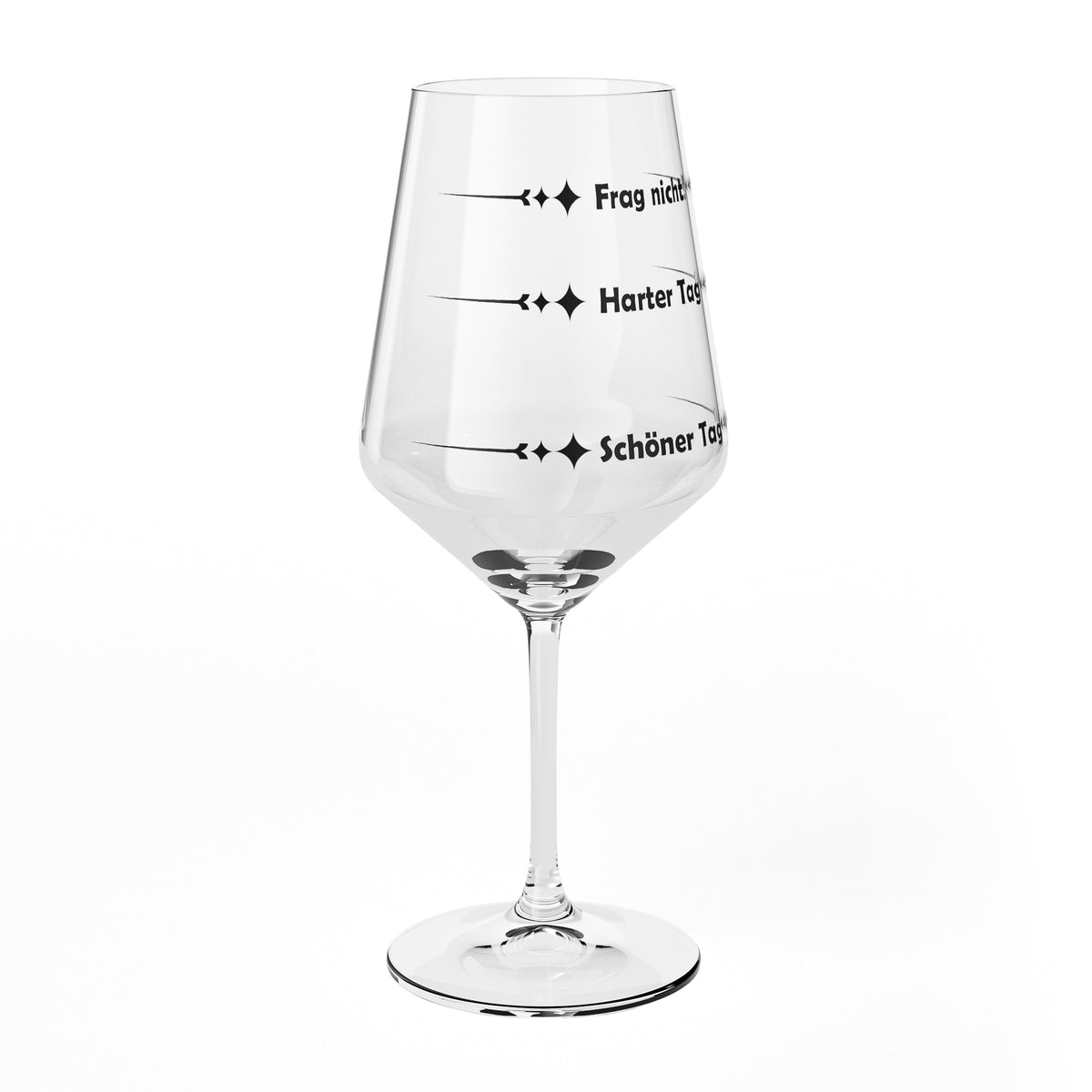 Sipply Weinglas mit Spruch Frag nicht Harter Tag Schöner Tag V1 0,5l – Ansicht 6