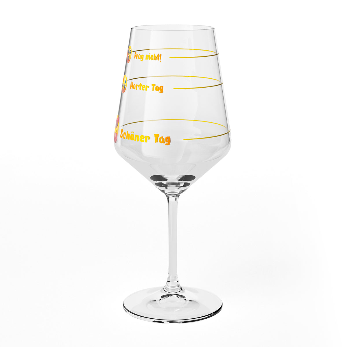 Sipply Weinglas mit Spruch Frag nicht Harter Tag Schöner Tag mit Emoji 0,5l – Ansicht 7