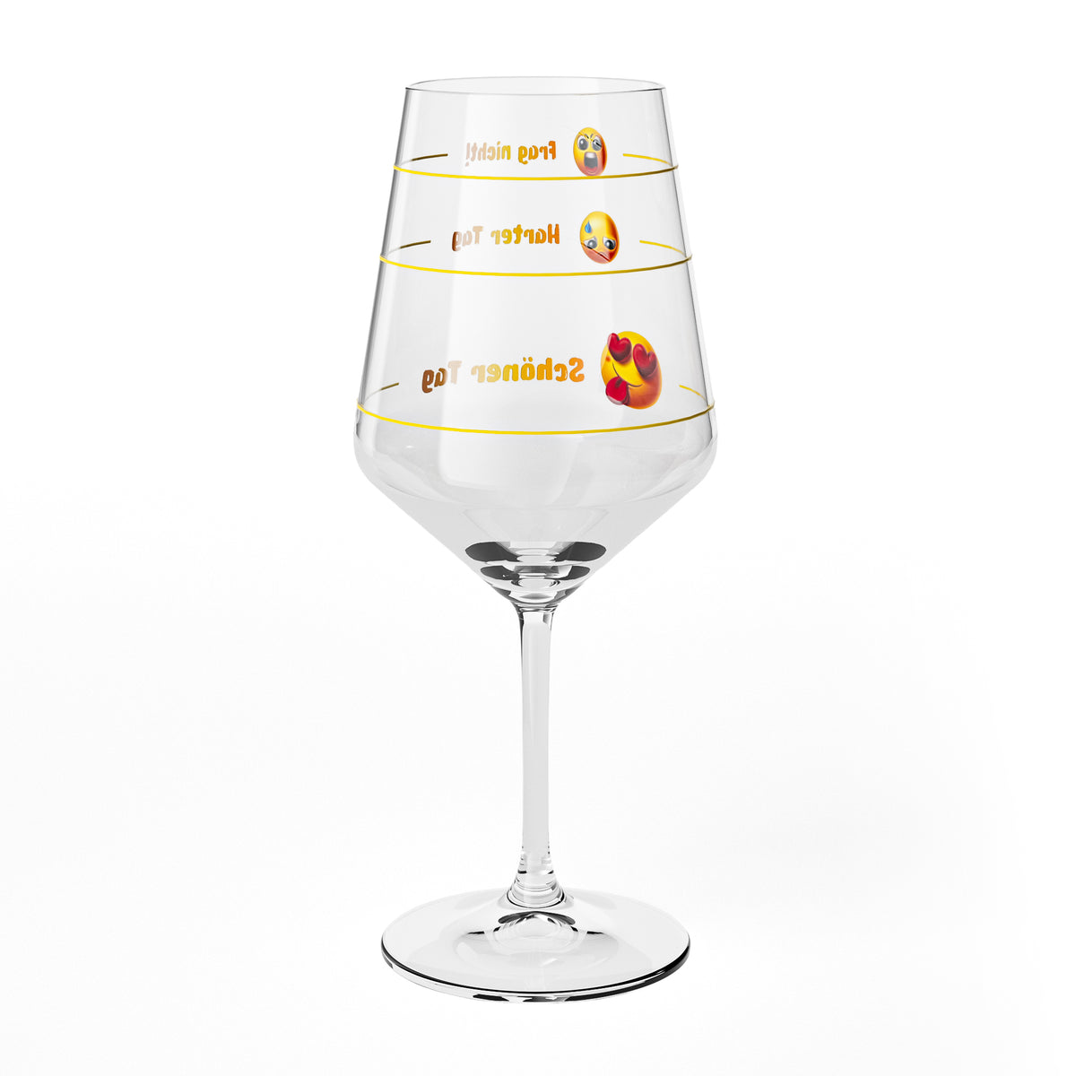 Sipply Weinglas mit Spruch Frag nicht Harter Tag Schöner Tag mit Emoji 0,5l – Ansicht 8