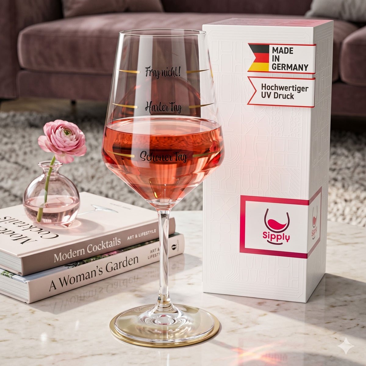 Sipply Weinglas mit Spruch Frag nicht Schlechter Tag Guter Tag V2 0,5l – Ansicht 3