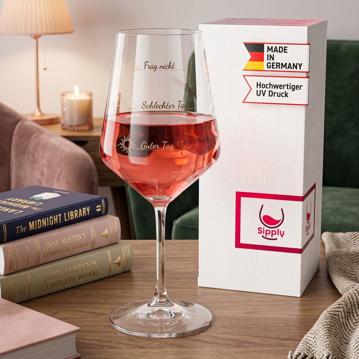 Sipply Weinglas mit Spruch Frag nicht Schlechter Tag Guter Tag 0,5l – Ansicht 3