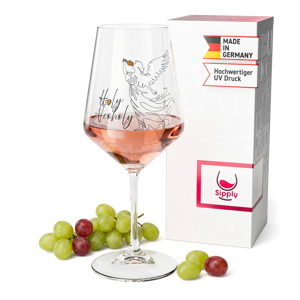 Sipply Weinglas mit Spruch Holy Alcoholy 0,5l