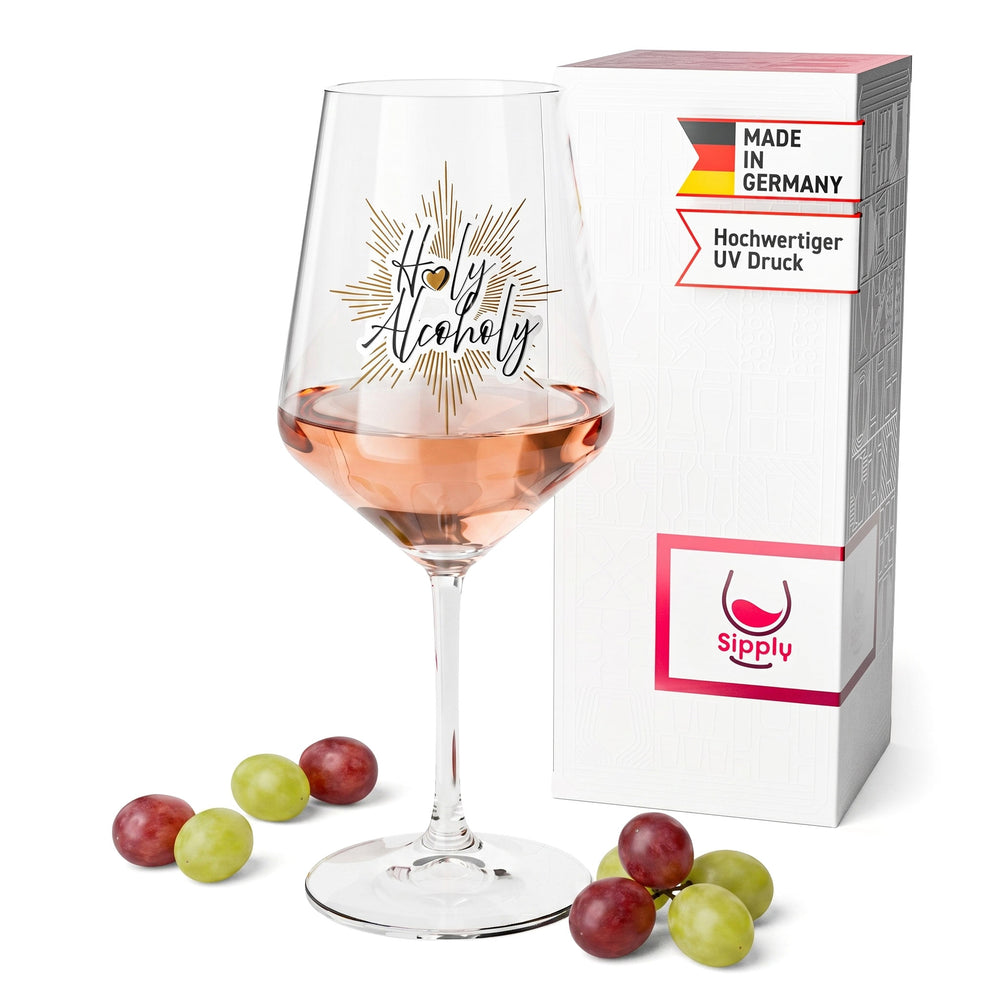 Sipply Weinglas mit Spruch Holy Alcoholy 0,5l