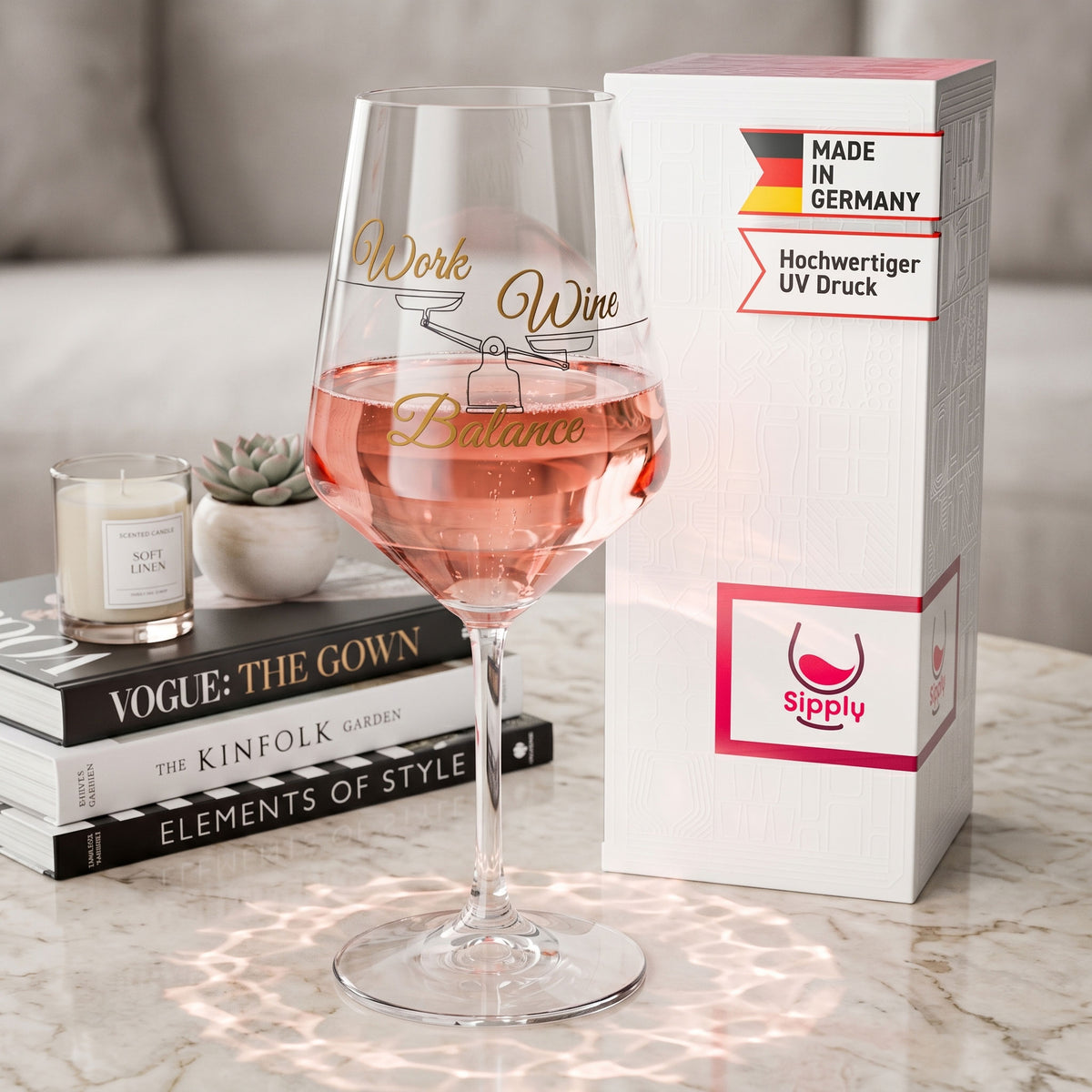 Sipply Weinglas mit Spruch Work Wine Balance 0,5l – Ansicht 3