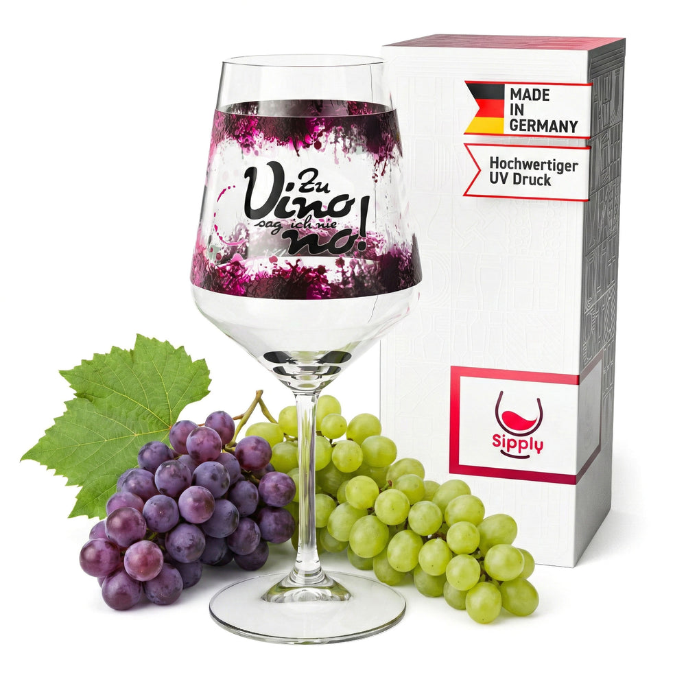 Sipply Weinglas mit Spruch Zu Vino sag ich nie no! 0,5l