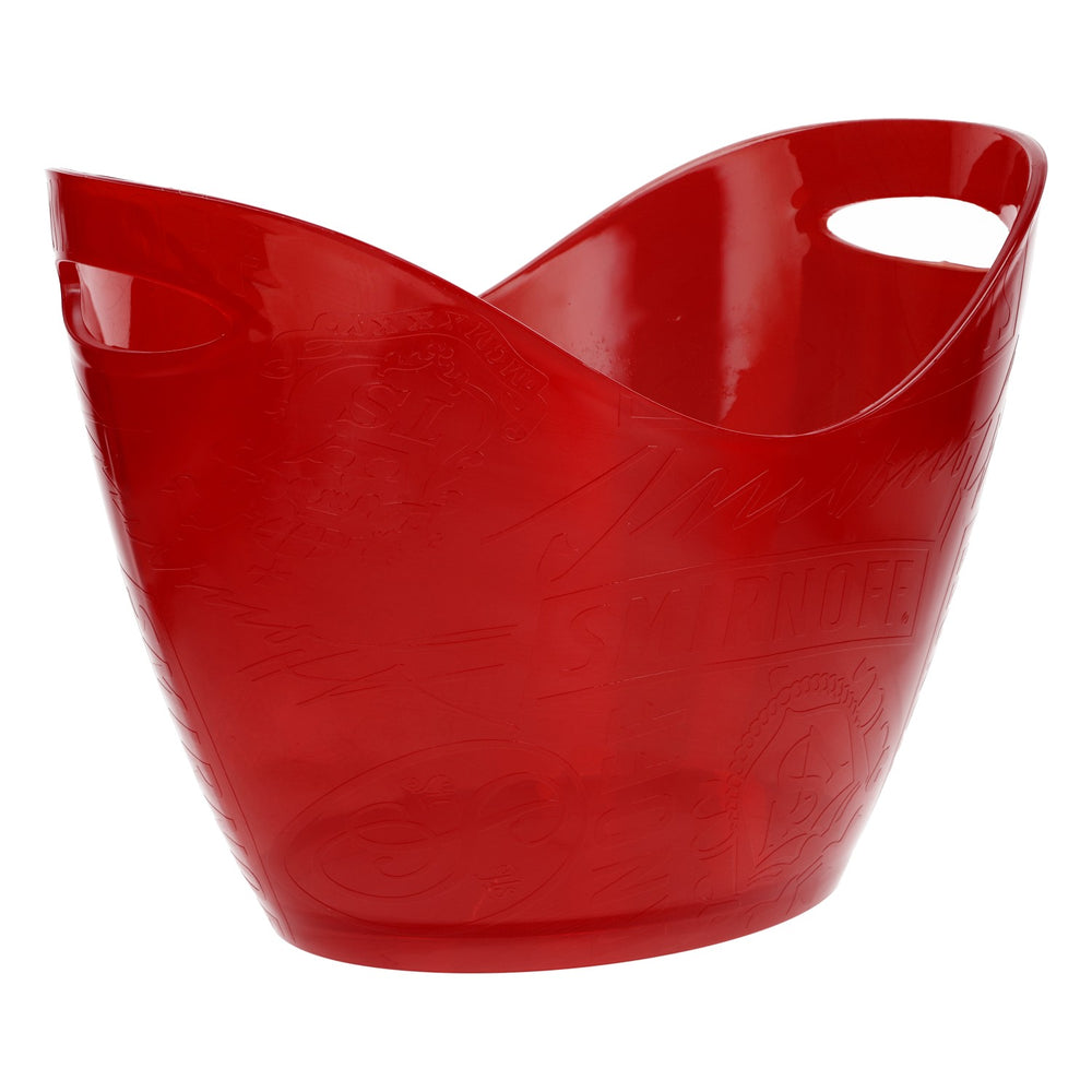 Smirnoff Vodka Flaschenkühler Ice Bucket Rot Transparent Relief Bar