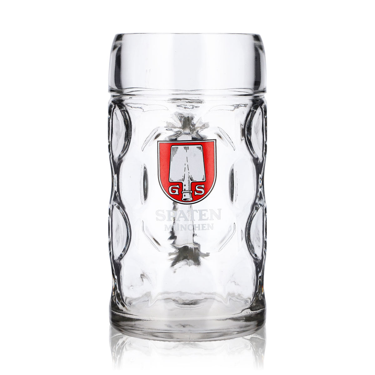 Spaten Bier Glas 1l Maßkrug B-Ware gebraucht Bierkrug Seidel Humpen Bierglas