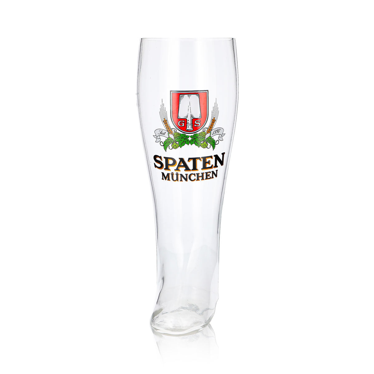 Spaten Bier Glas 2l Stiefel München Seit 1937 – Ansicht 2