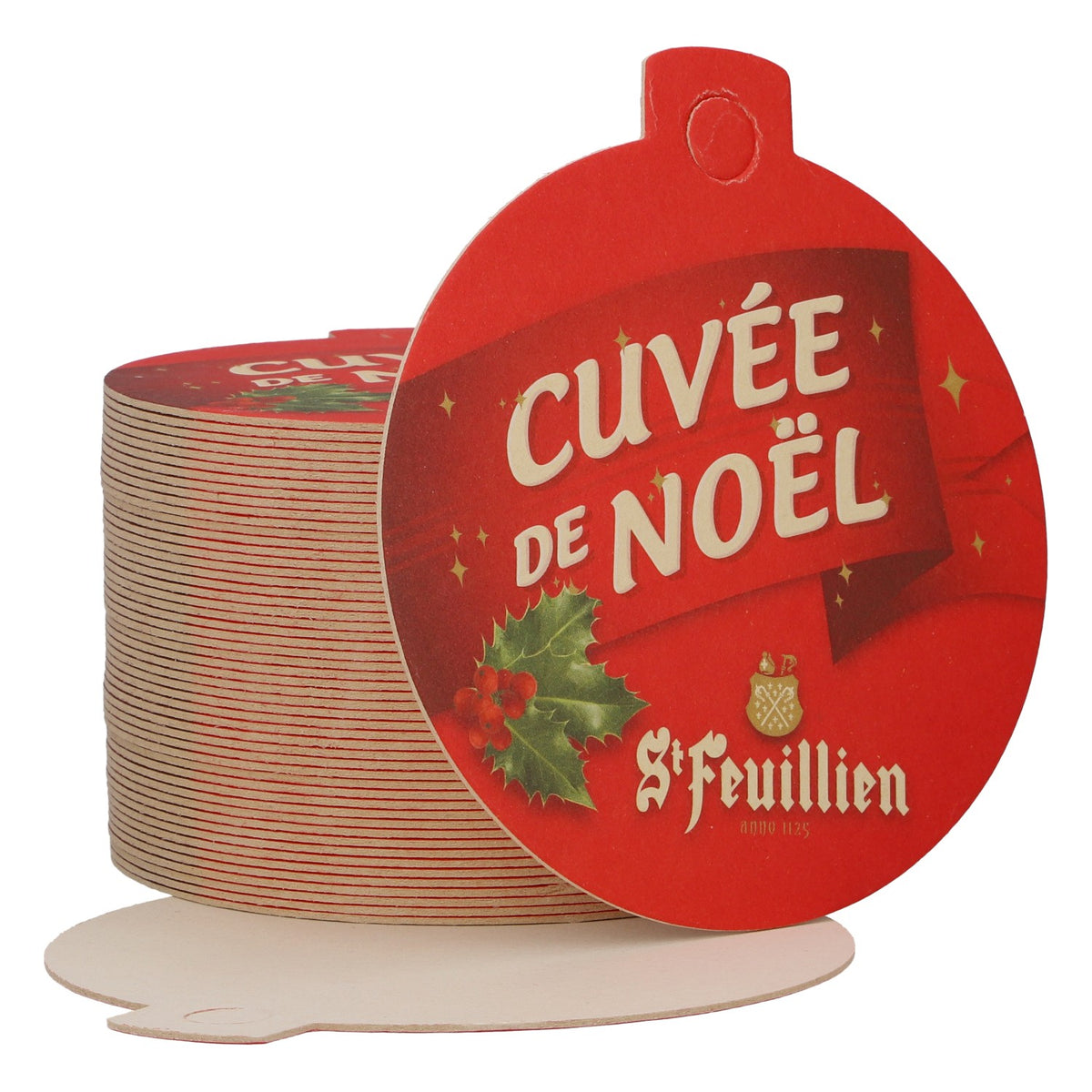 St. Feuillen Bier Bierdeckel Untersetzer Duchesse De Bourgogne neu Papier rot