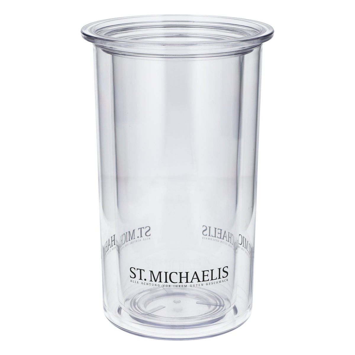 St. Michaelis Wasser Flaschenkühler Acryl transparent doppelwandig elegant