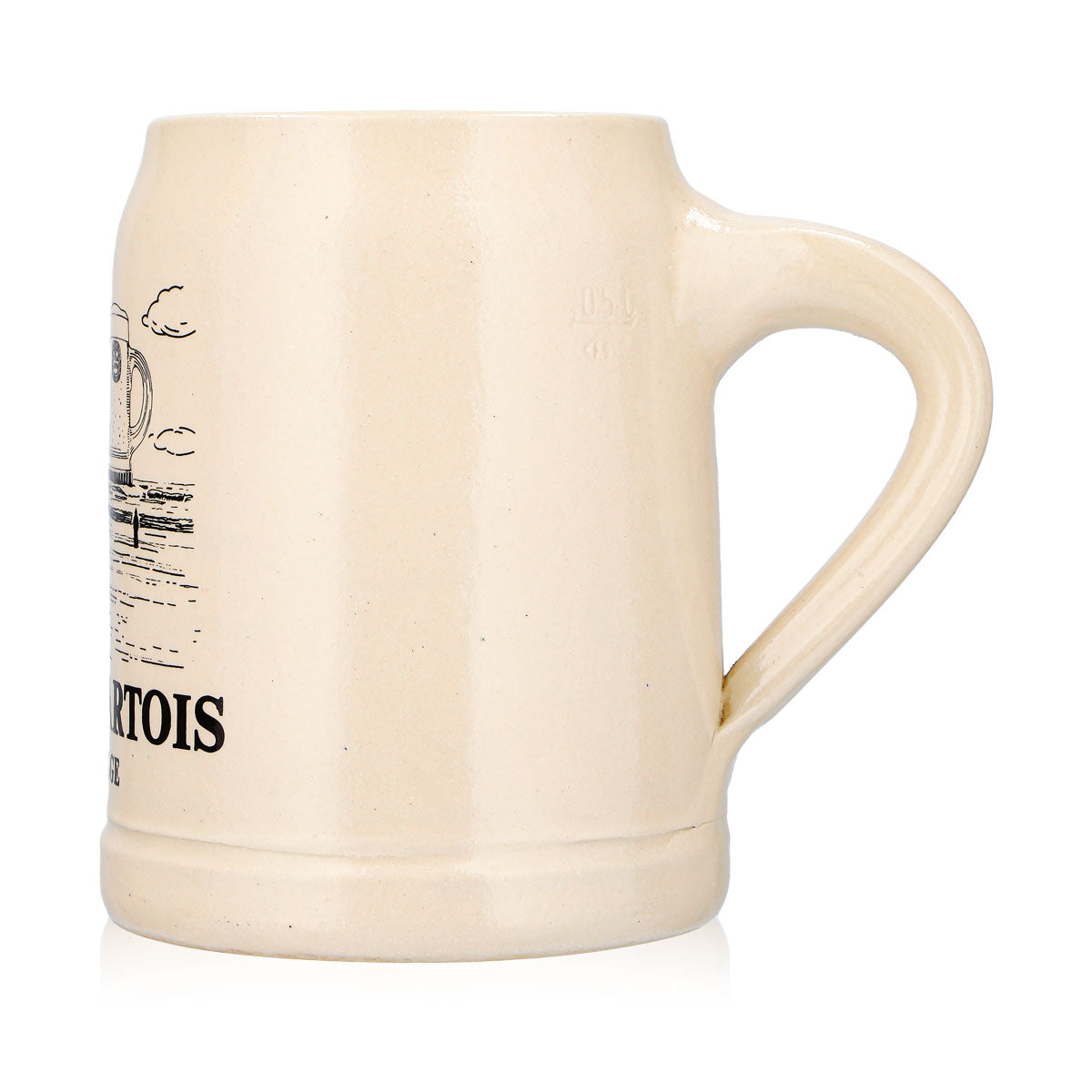 Stella Artois Bier Glas Tonkrug Bierkrug 0,5l Strand Motiv La Biere Belge Ton – Ansicht 6