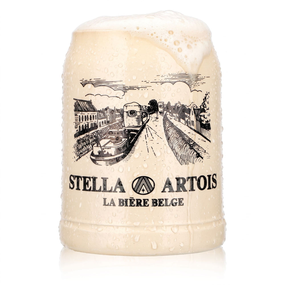 Stella Artois Bier Glas Tonkrug Bierseidel 0,5l Schiff Biere Belge Steingut