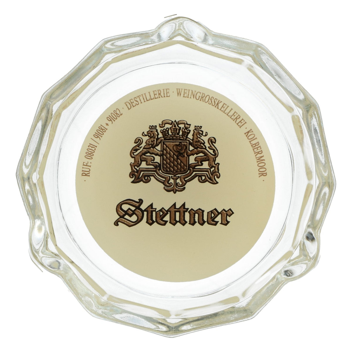 Stettner Bier Glas Aschenbecher Zwölfeck weißes Logo Ruhr Kristall – Ansicht 4