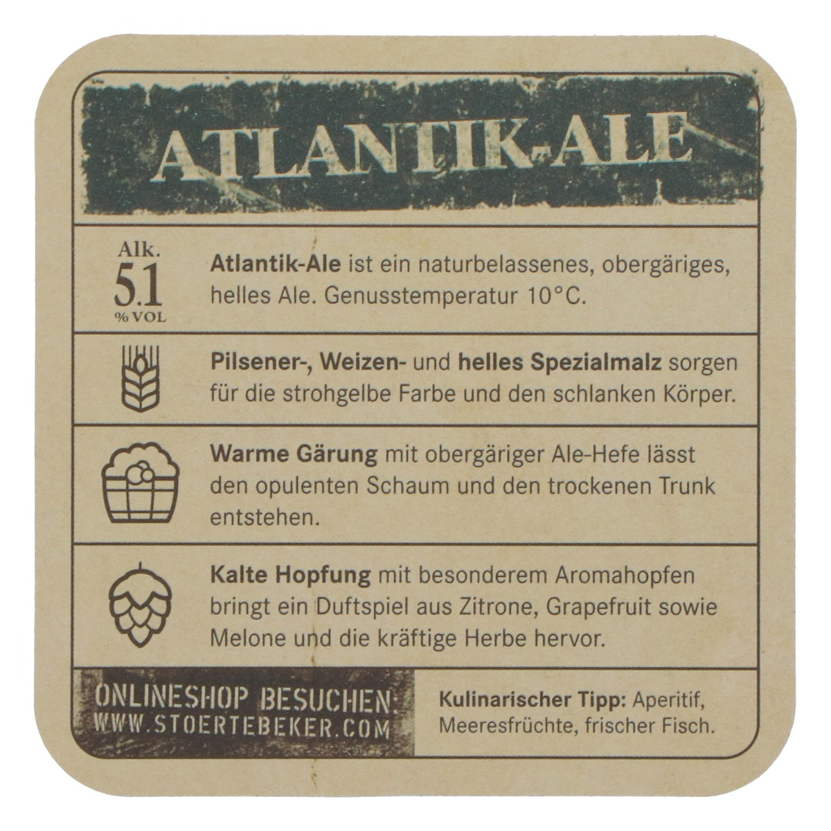 Störtebeker Bierdeckel Atlantik-Ale 100 St Untersetzer Bier Barzubehör neu – Ansicht 4