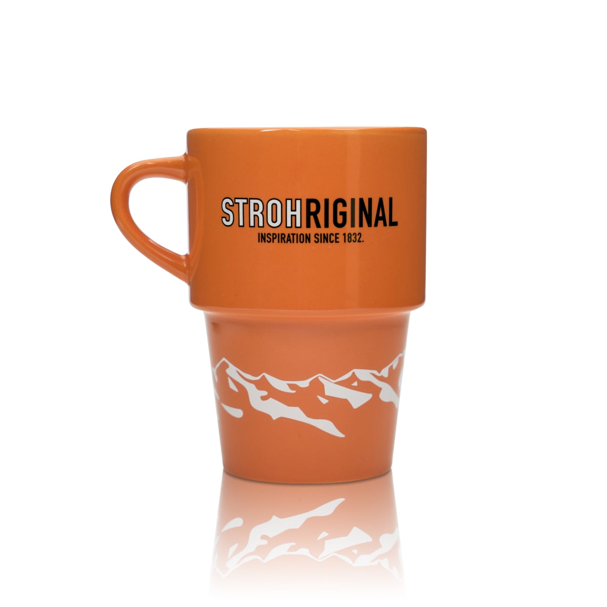 Stroh Rum Tasse 0,25l Orange Strohriginal Becher Glühwein Cocktail Gläser Henkel