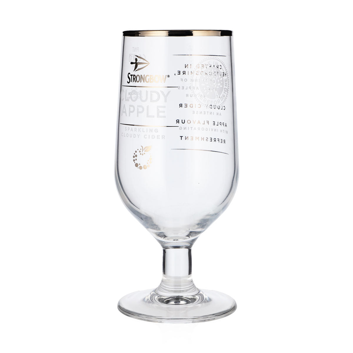 Strongbow Bier Glas Cidergläser Biergläser Tulpe 0,58l Goldrand – Ansicht 5