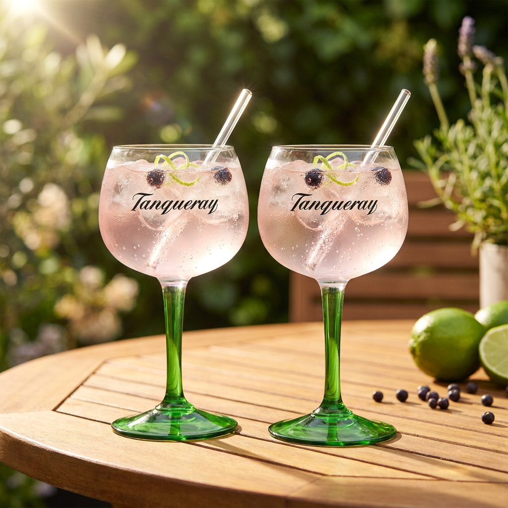 Tanqueray Ballongläser 0,59l – 6er Set Copa Gin Tonic Stielgläser XXL Grün – Ansicht 2