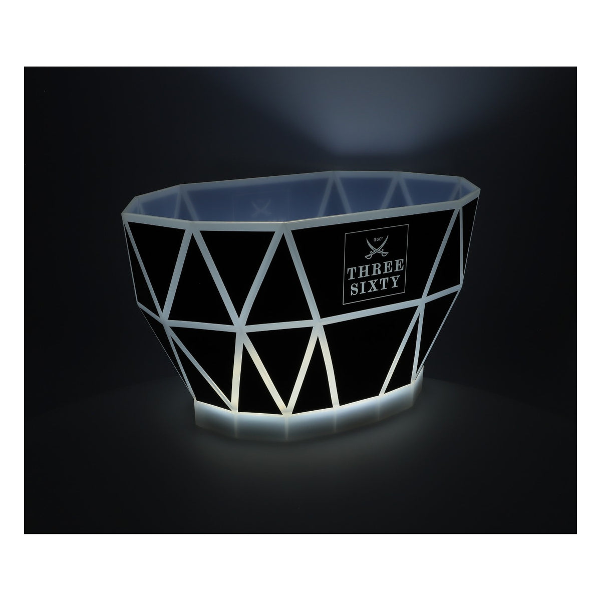 Three Sixty Vodka LED Kühler Eiswürfelbehälter Flaschenkühler Akkubasis – Ansicht 5