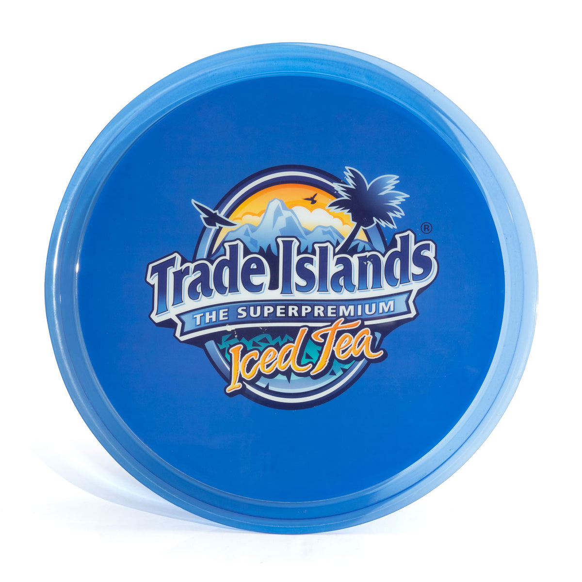 Trade Islands Eistee Tablett Serviertablett Kellnertablett RundtablettBlau 37cm Durchmesser