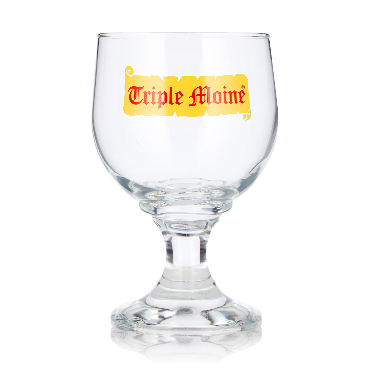 Triple Moine Bier Glas 0,25l Kelch gelbes Logo Pokal Durabor