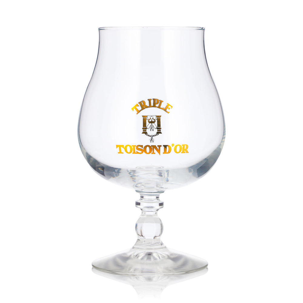 Triple Moine Bier Glas 0,48l Kelch bronzenes Logo Pokal
