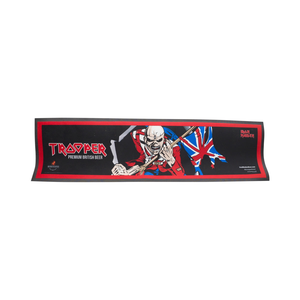 Trooper Bier Barmatte 90x25cm Iron Maiden Bar Runner Gläser Abtropfmatte Gummi