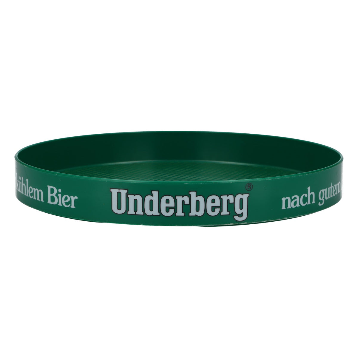 Underberg Likör Retro Tablett Serviertablett Rundtablett grün hohe Kante B-WARE