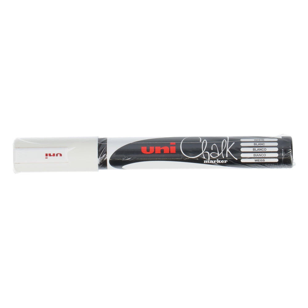 uni Chalk Kreide Stift Weiß ChalkGlass Marker Medium Bullet Tip PWE-5M Tafel