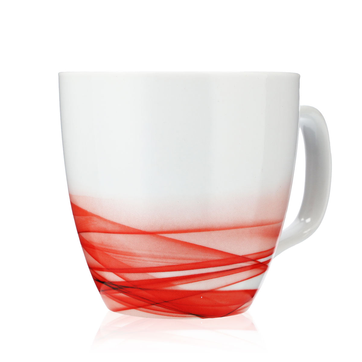 Unilever Becher Kaffeebecher Porzellan Glas 0,4l Tasse Weiß/Rot – Ansicht 2
