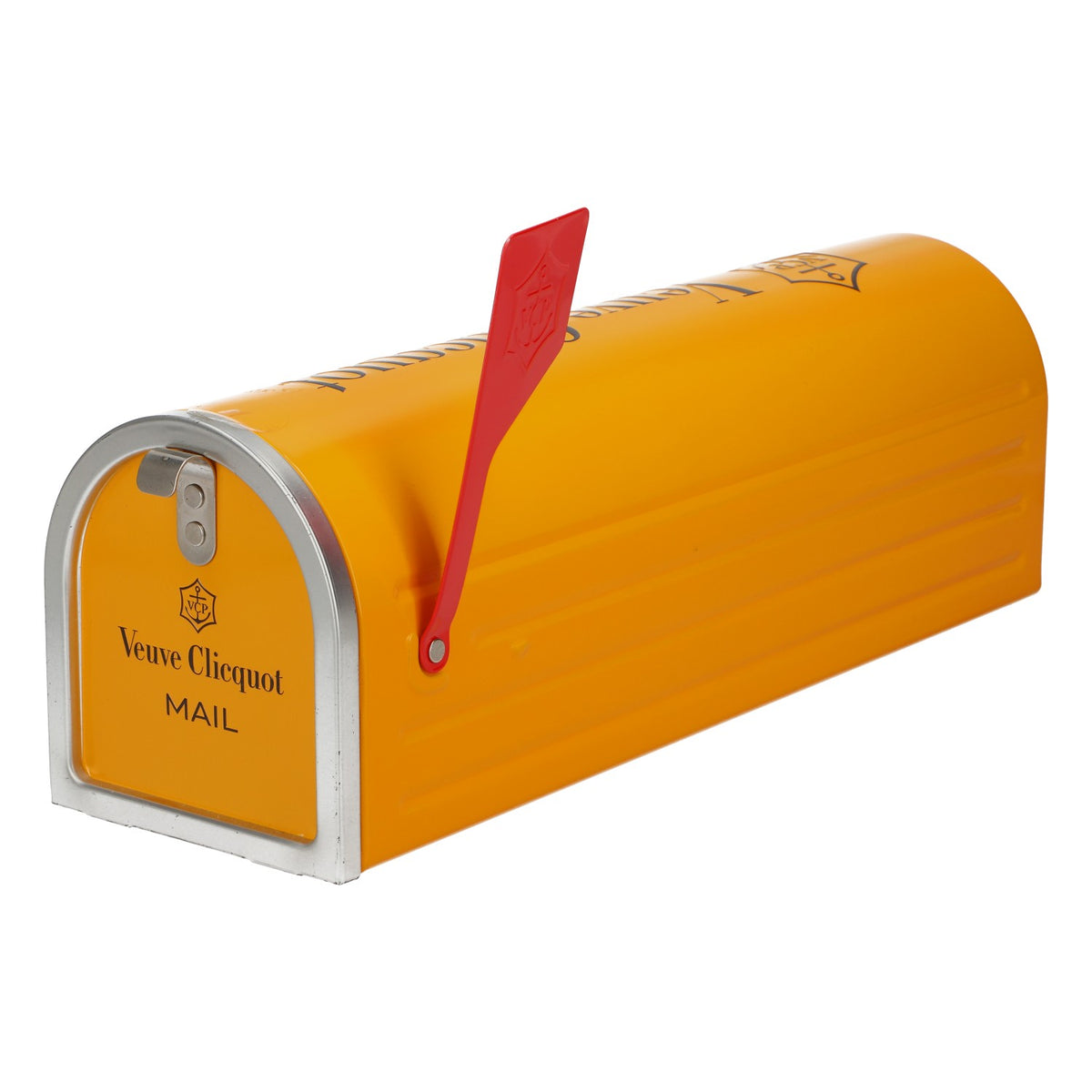 Veuve Clicquot Champagner Flaschenbox US Briefkasten Metall orange