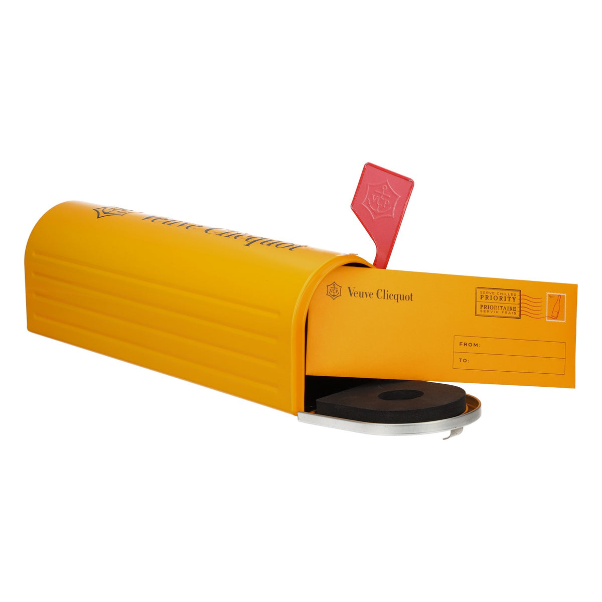 Veuve Clicquot Champagner Flaschenbox US Briefkasten Metall orange – Ansicht 5