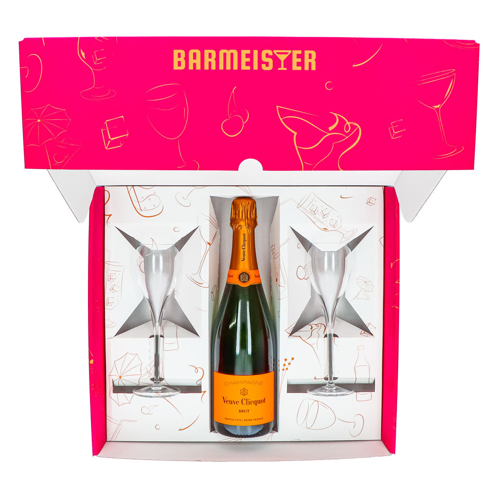 Veuve Clicquot Champagner Geschenkset 0,75l 12,5% + Flöte 0,1l klar I Pink – Ansicht 3