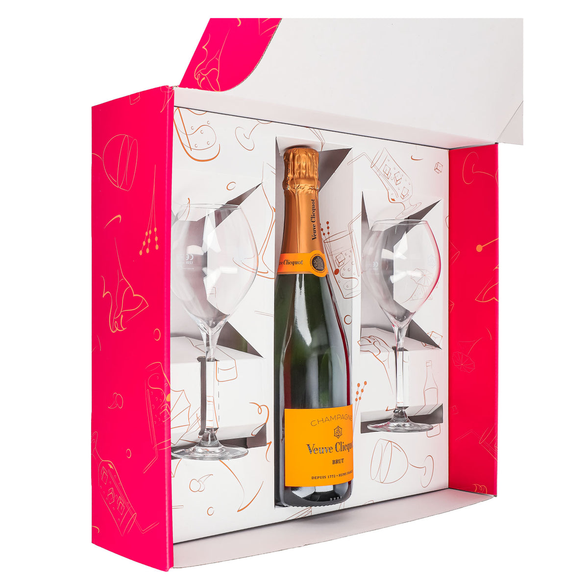 Veuve Clicquot Champagner Geschenkset 0,75l 12,5% + Flöte 0,1l bauchig I Pink – Ansicht 5