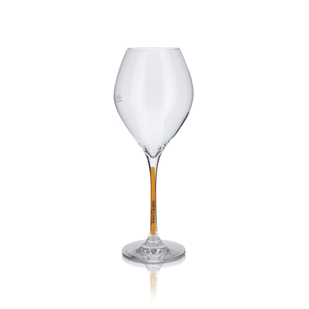 Veuve Clicquot Champagner Glas Trendy Prestige Yellow 280 ml Flöte mit orangenem Stiel
