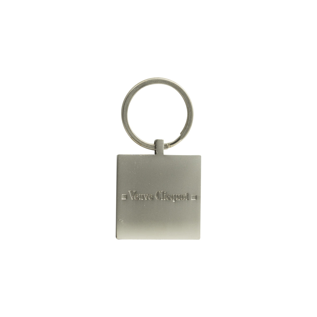 Veuve Clicquot Champagner Schlüsselanhänger Silber Metall Quadrat Orange – Ansicht 2