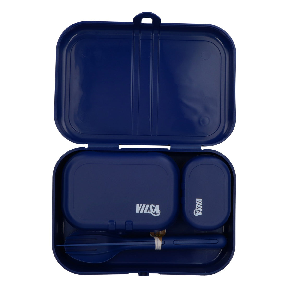Vilsa Wasser Brotdose 3Dosen + Besteck neu Kunststoff blau – Ansicht 4