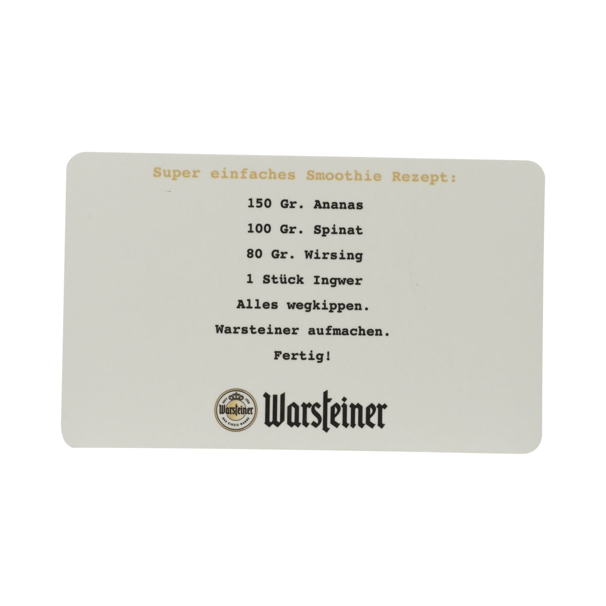 Warsteiner Bier Frühstücksbrett 23x15 Smoothie Rezept Schneide Brett Barkeeper