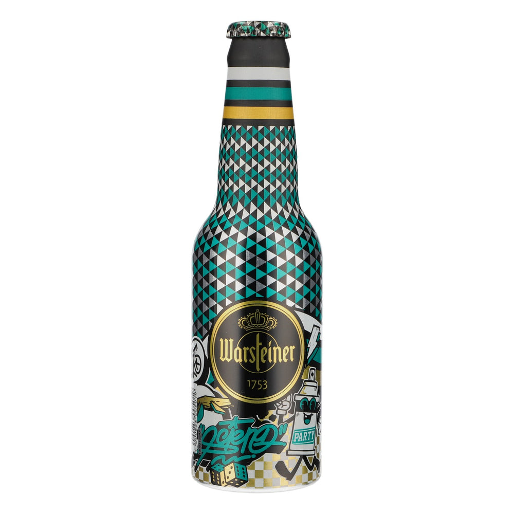 Warsteiner Bier Showflasche 0,33l Sammleredition Kariert grün/gold/schwarz