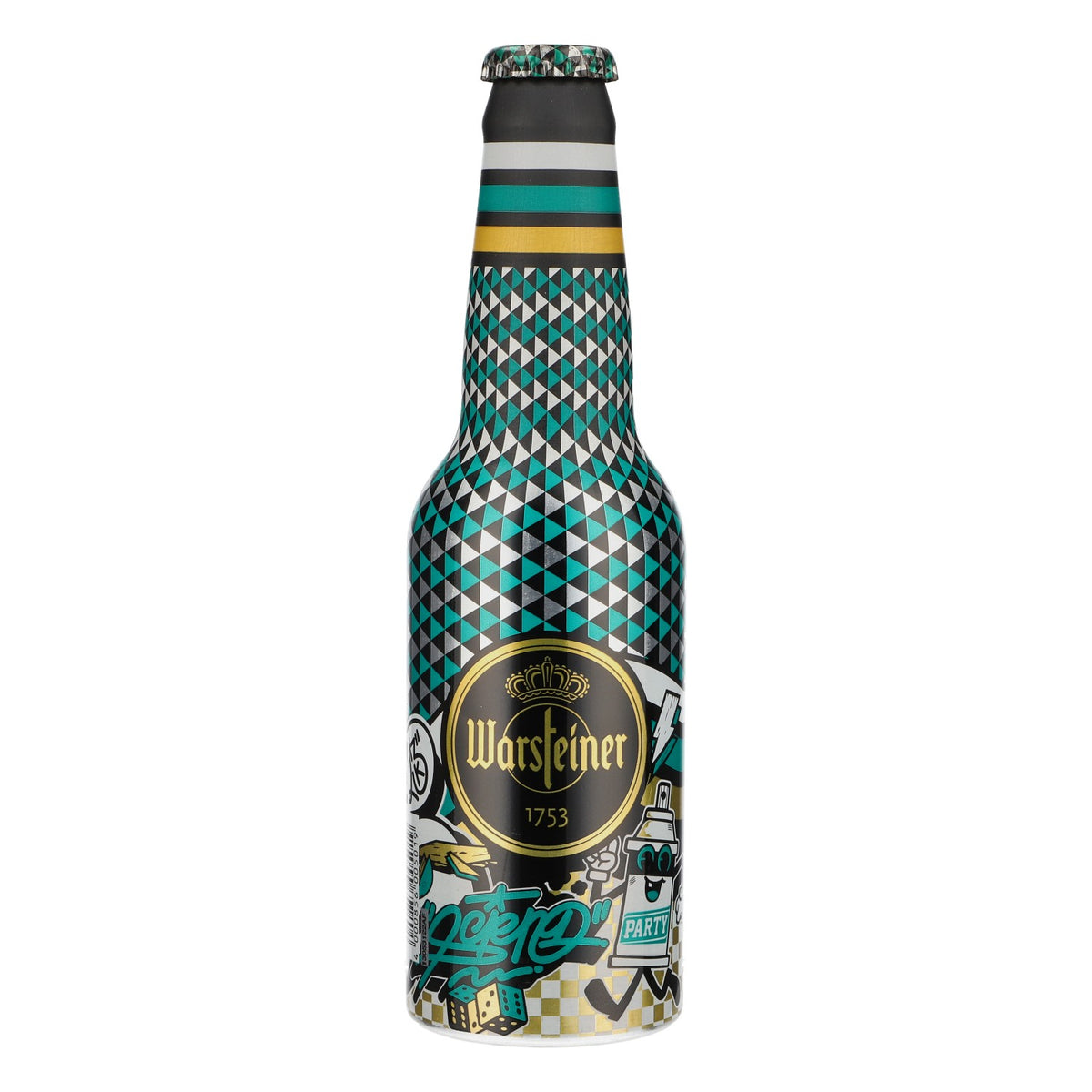 Warsteiner Bier Showflasche 0,33l Sammleredition Kariert grün/gold/schwarz