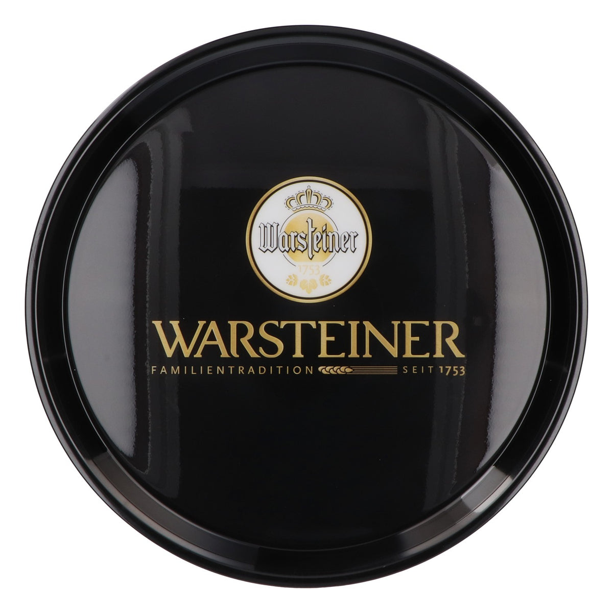 Warsteiner Bier Tablett Kellnertablett 37cm Durchmesser "Familientradition seit 1753"
