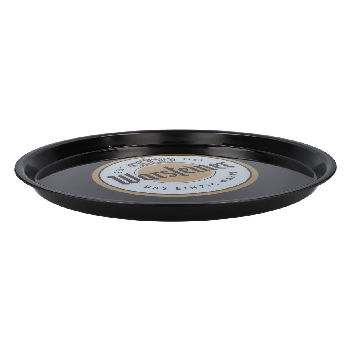 Warsteiner Bier Tablett Kellnertablett Schwarz "Das einzig Wahre" 37cm Durchmesser Flach – Ansicht 3