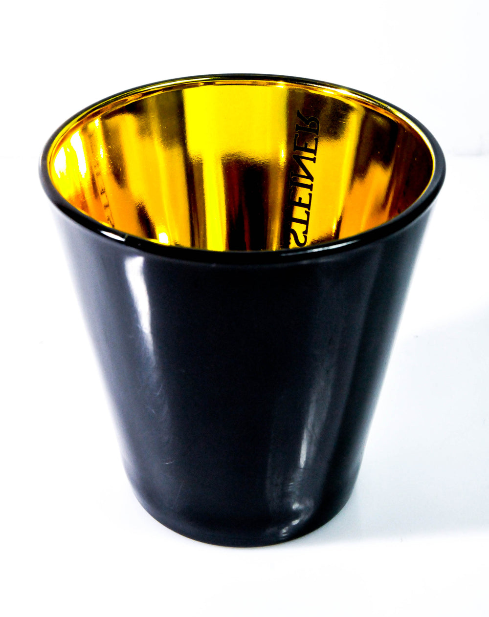 Warsteiner Bier Windlicht Teelichthalter Glas Klavierlack Gold Plattierung