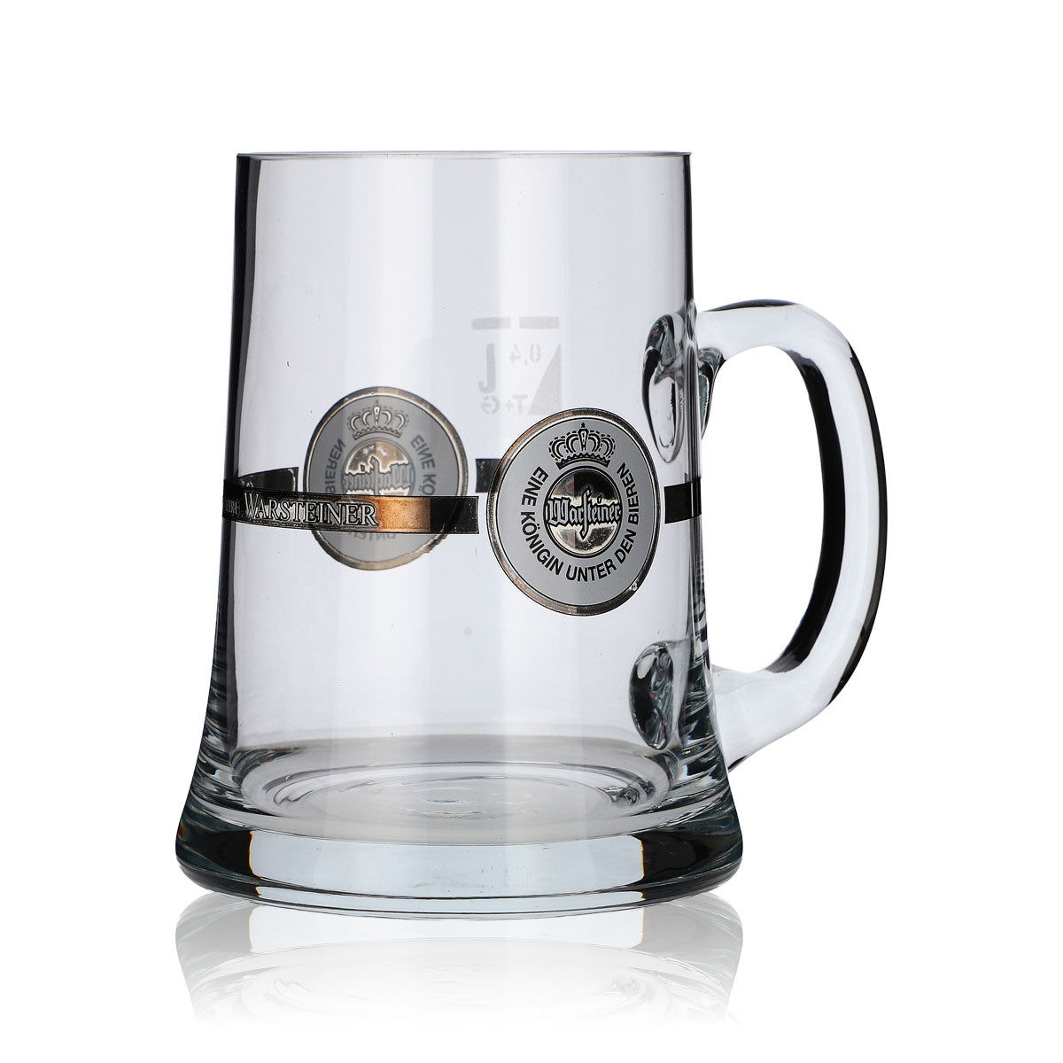 Warsteiner Bierglas Bier Krug Seidel Henkel Glas 0,4l weißes Emblem – Ansicht 2