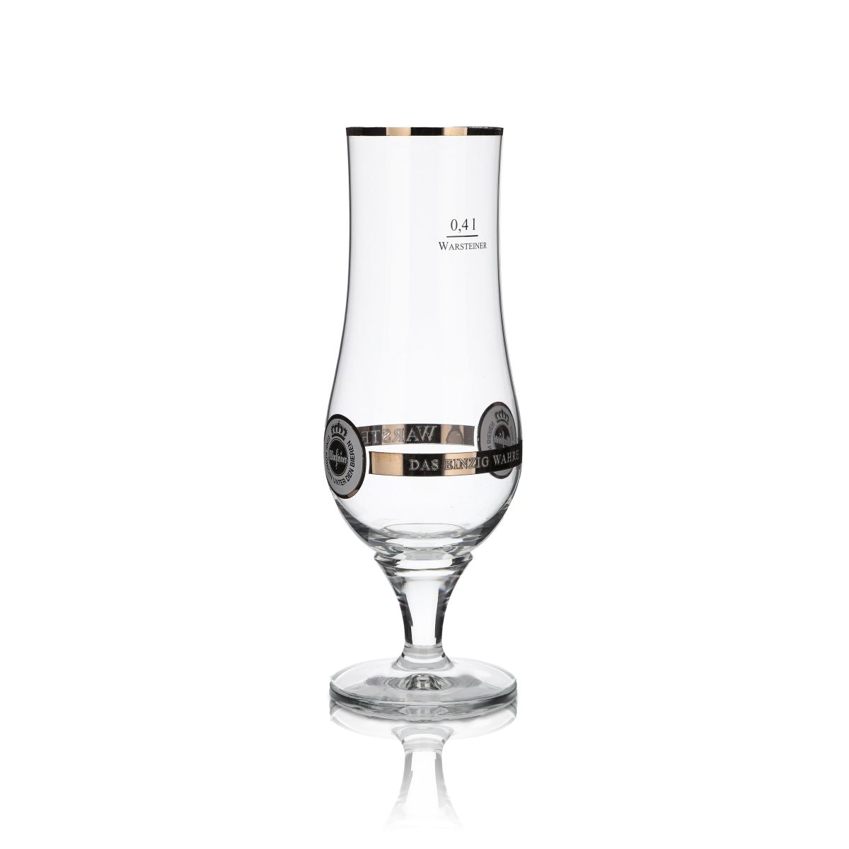 Warsteiner Pilstulpe Bierglas 0,4l Pokalglas Goldrand Kugelglas Brauerei Gastro – Ansicht 4